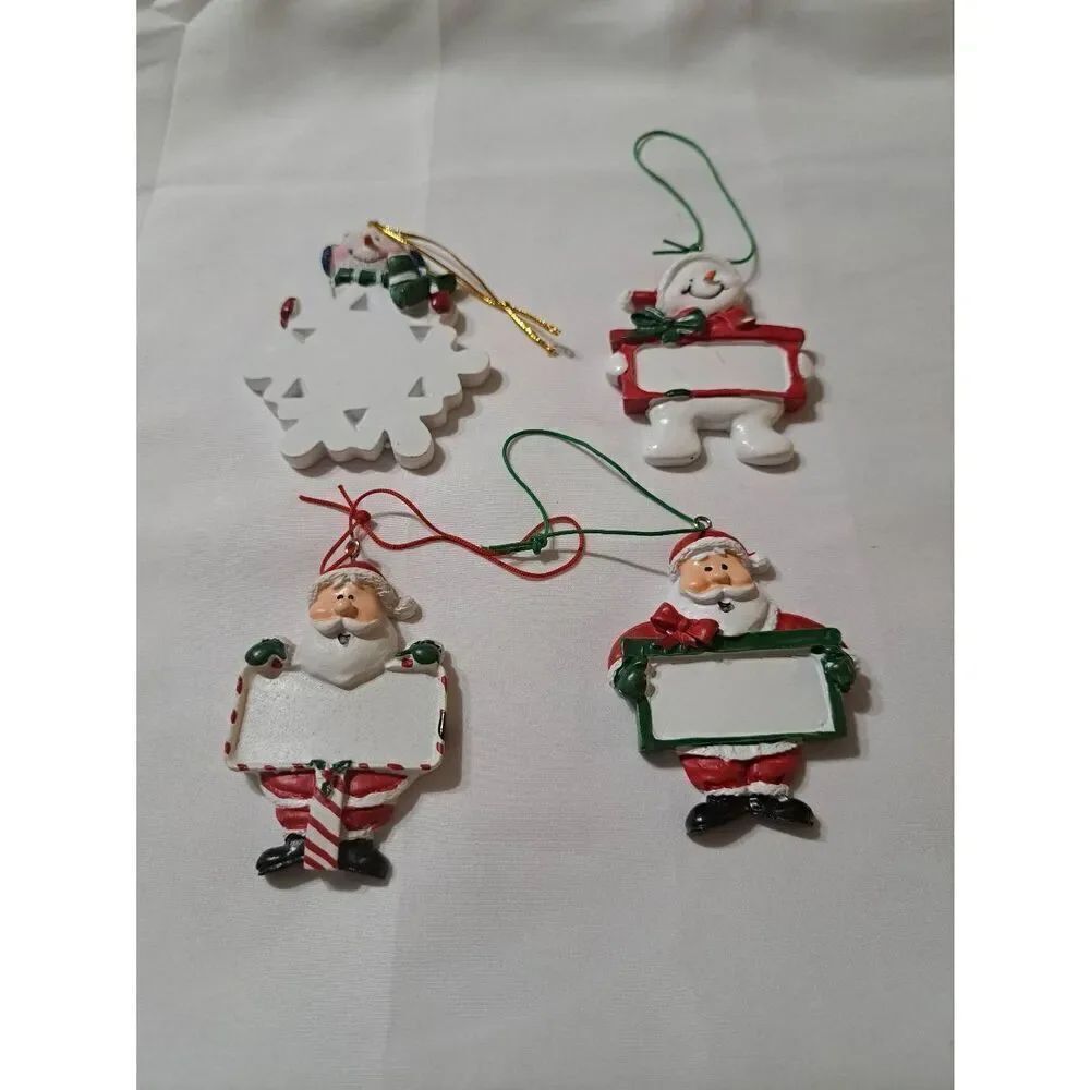Vintage Lot 4 Holiday Christmas Tree Ornaments Gift Tags You Personalize Craft